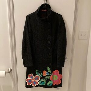 Desigual coat with embroidered details - size 42/10